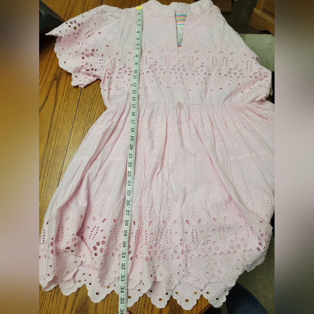 NWT Gretchen Scott Magnifico Eyelet Dress Soft Pink Size XL La Di Da - Picture 10 of 15